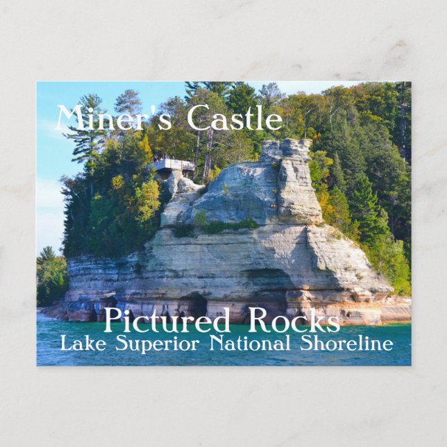 Carte postale du château de Miner Pictured Rocks (Devant)