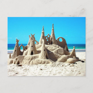 Carte postale du château de sable de plage Noosa