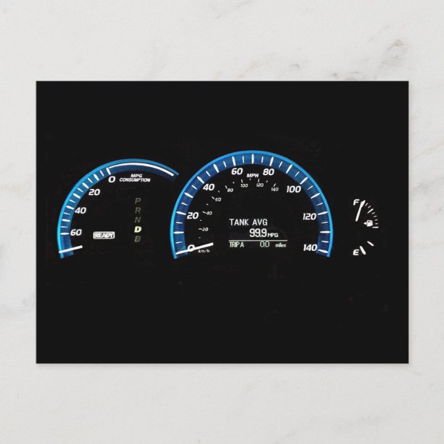 Carte postale du cluster d'instruments de voiture  (Devant)