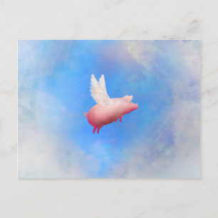Carte postale du cochon volant