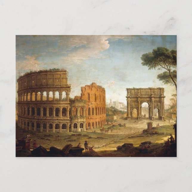 Carte postale du Colisée antique de Rome (Devant)