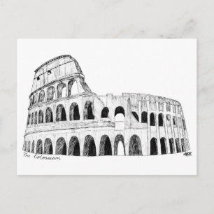 Carte postale du Colisée (B&W)