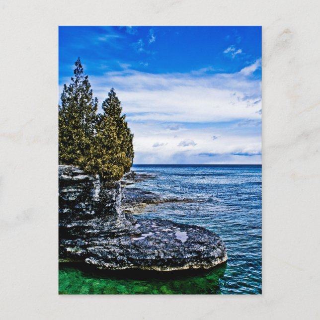 Carte postale du comté de Door, point de caverne (Devant)