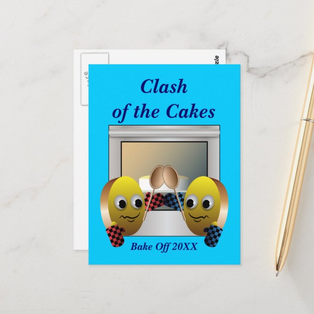 Carte postale du concours de cuisson au gâteau (Devant/Arrière en situation)