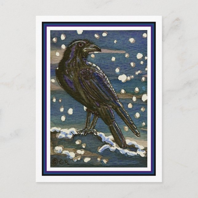 Carte postale du corbeau des neiges (Devant)