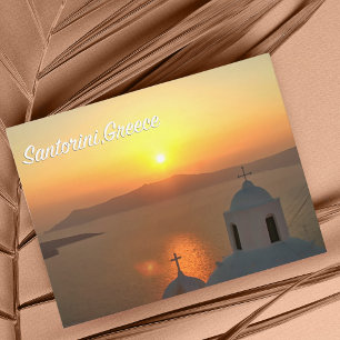 Carte postale du coucher de soleil à Santorin, Grè