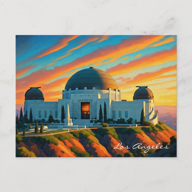 Carte postale du coucher de soleil de l'Observatoi (Devant)