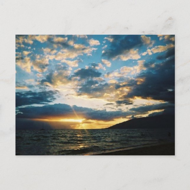 Carte postale du coucher de soleil de Maui (Devant)