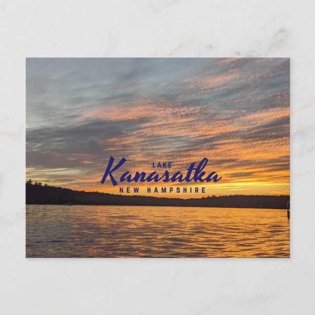 Carte postale du coucher de soleil du lac Kanasatk (Devant)