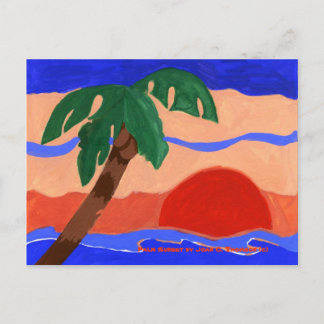 Carte postale du coucher de soleil sur la paume