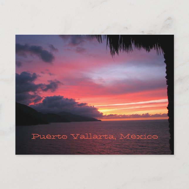 carte postale du coucher du soleil à Puerto Vallar (Devant)