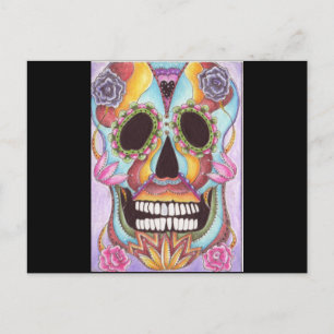 Carte postale du crâne de sucre mexicain