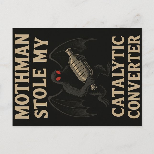 Carte postale du cryptide Mothman (Devant)