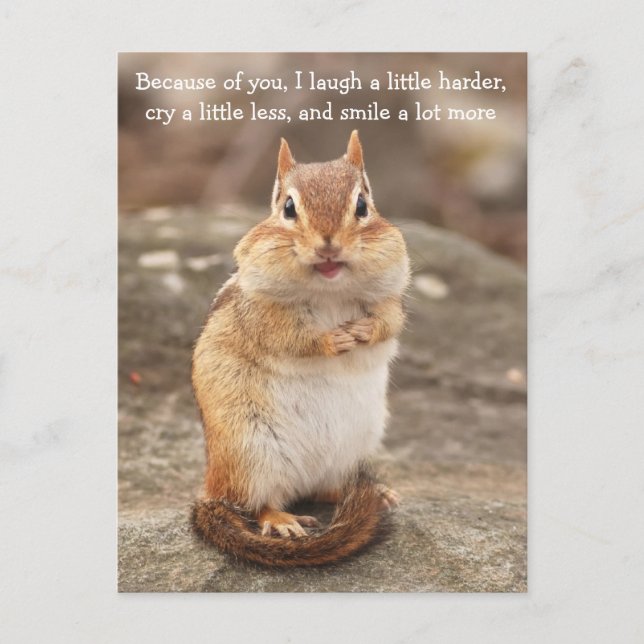 Carte postale du devis d'amitié Chipmunk (Devant)