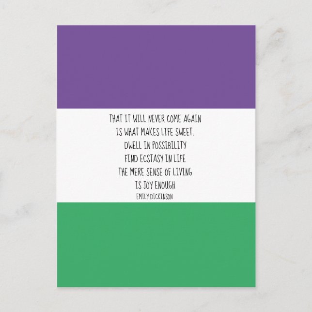 Carte postale du devis Emily Dickinson (Devant)