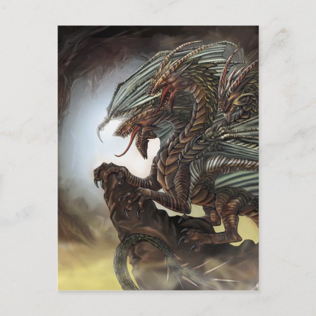 Carte postale du dragon à 3 têtes (Devant)
