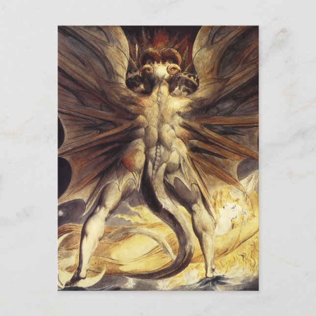 Carte postale du dragon rouge de William Blake (Devant)