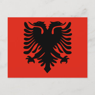 carte postale du drapeau albanais