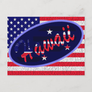 Carte postale du drapeau américain d'Hawaï