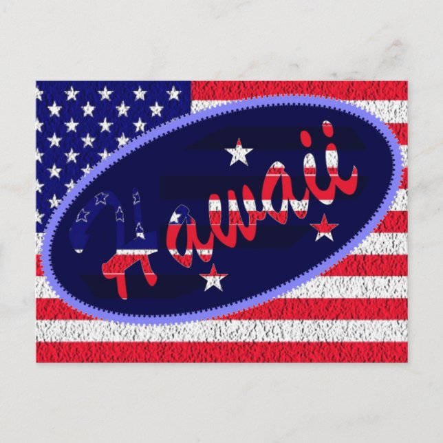 Carte postale du drapeau américain d'Hawaï (Devant)