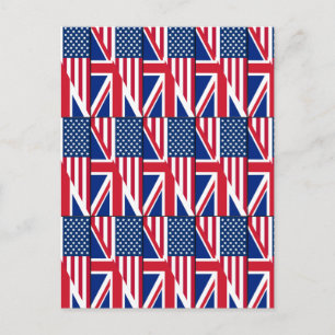 Carte postale du drapeau américain et britannique 
