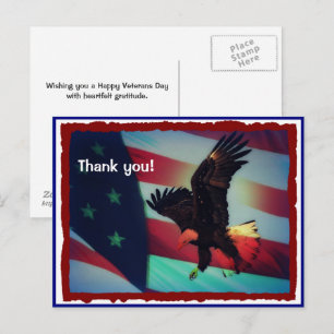 Carte postale du drapeau américain et de l'aigle p