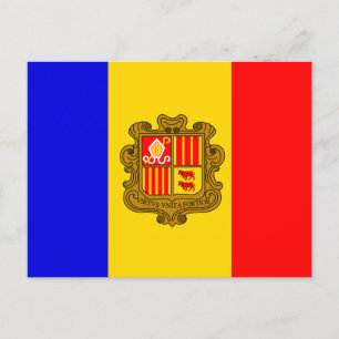 carte postale du drapeau andorra