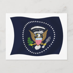 Carte postale du drapeau avec le sceau présidentie