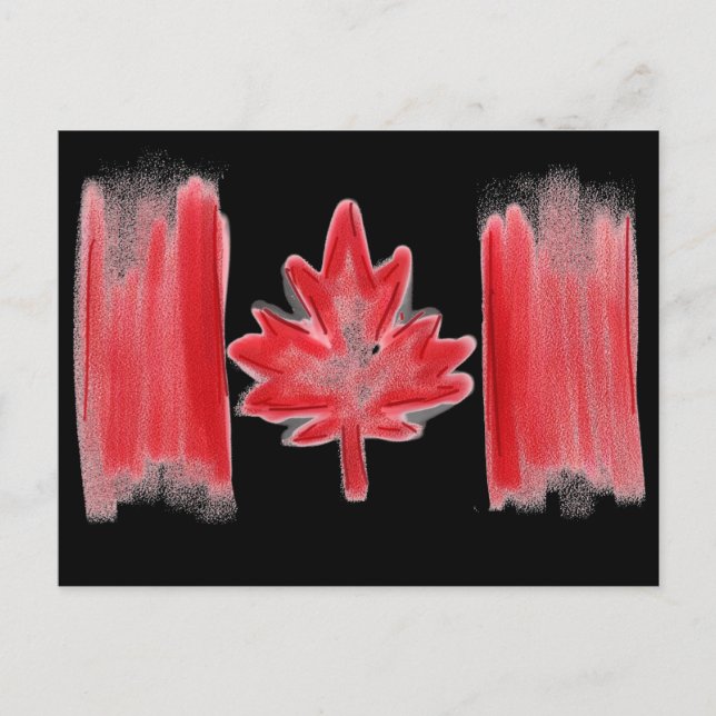 Carte postale du drapeau canadien (Devant)