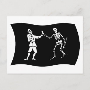 Carte postale du drapeau de Bartholomew Roberts