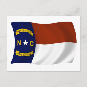 Carte postale du drapeau de Caroline du Nord