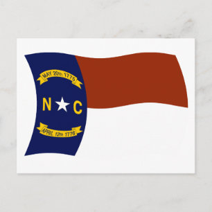 Carte postale du drapeau de Caroline du Nord