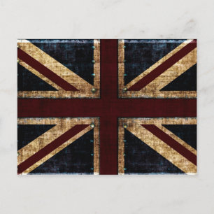 Carte postale du drapeau de grunge Uk