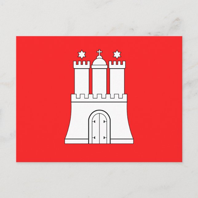 Carte postale du drapeau de Hambourg (Devant)