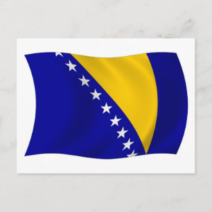 Carte postale du drapeau de la Bosnie-Herzégovine
