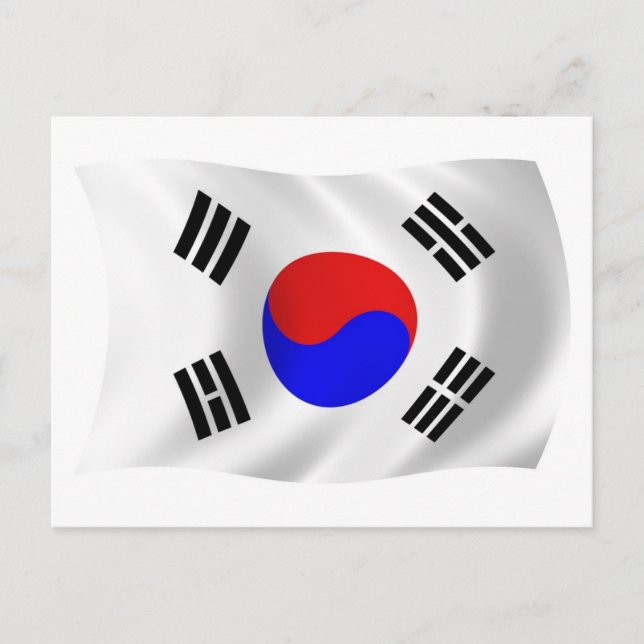 Carte postale du drapeau de la Corée du Sud (Devant)
