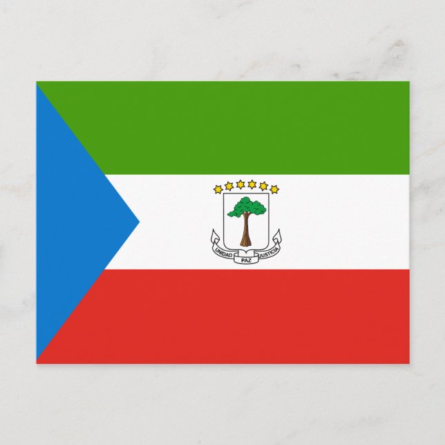 Carte postale du drapeau de la Guinée équatoriale (Devant)