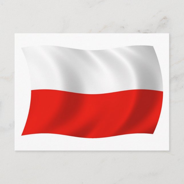 Carte postale du drapeau de la Pologne (Devant)
