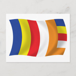 Carte postale du drapeau de la religion bouddhiste