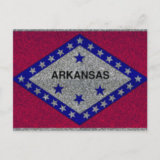 Carte postale du drapeau de l'Arkansas parties sci