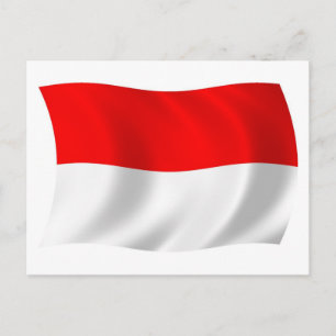 Carte postale du drapeau de l'Indonésie