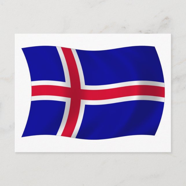 Carte postale du drapeau de l'Islande (Devant)