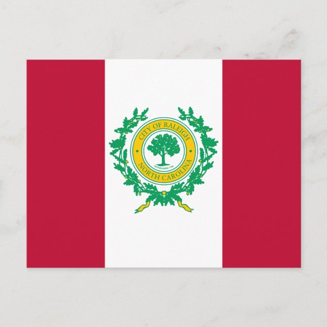 Carte postale du drapeau de Raleigh, Caroline du N (Devant)