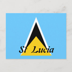 Carte postale du drapeau de Sainte-Lucie