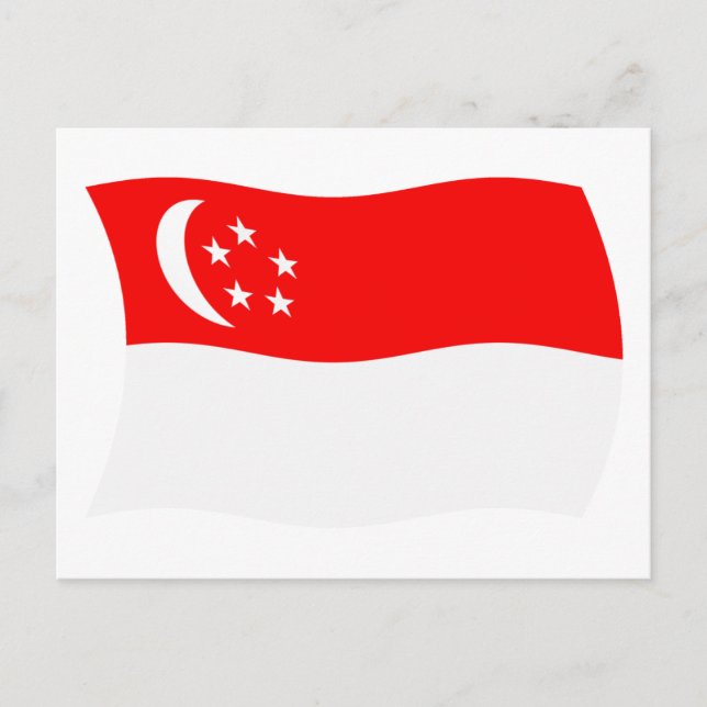 Carte postale du drapeau de Singapour (Devant)
