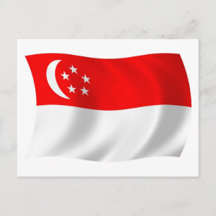 Carte postale du drapeau de Singapour