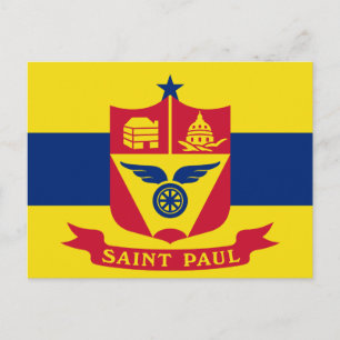 Carte postale du drapeau de St Paul, Minnesota