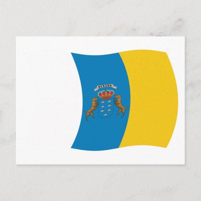 Carte postale du drapeau des îles Canaries (Devant)
