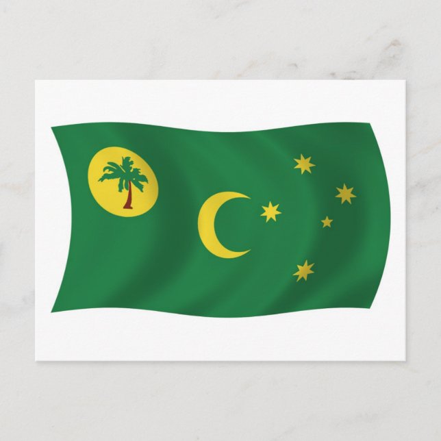 Carte postale du drapeau des îles Cocos (Devant)
