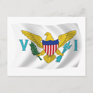 Carte postale du drapeau des Îles Vierges des État